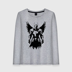 Лонгслив хлопковый женский Черный рыцарь с крыльями, цвет: меланж