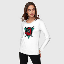Лонгслив хлопковый женский Deadpool ducks, цвет: белый — фото 2