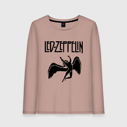 Лонгслив хлопковый женский Led Zeppelin, цвет: пыльно-розовый