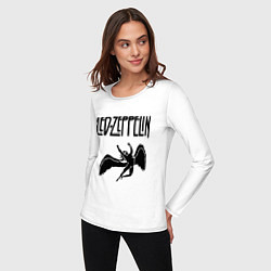 Лонгслив хлопковый женский Led Zeppelin, цвет: белый — фото 2