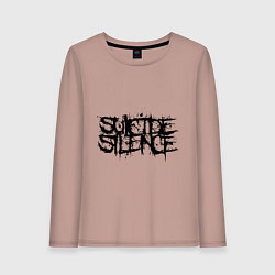 Лонгслив хлопковый женский Suicide Silence, цвет: пыльно-розовый