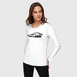 Лонгслив хлопковый женский BMW M5, цвет: белый — фото 2