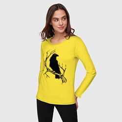 Лонгслив хлопковый женский Ворон, цвет: желтый — фото 2