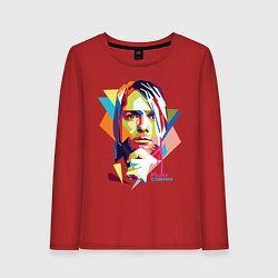 Лонгслив хлопковый женский Kurt Cobain: Colors, цвет: красный