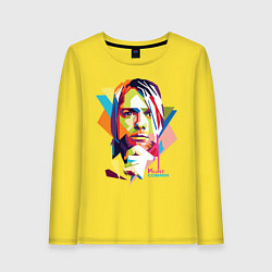 Лонгслив хлопковый женский Kurt Cobain: Colors, цвет: желтый