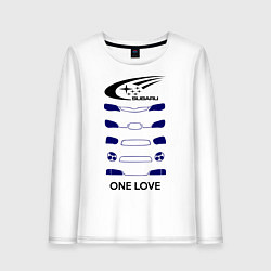 Лонгслив хлопковый женский One love subaru, цвет: белый
