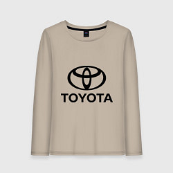 Лонгслив хлопковый женский Toyota Logo, цвет: миндальный