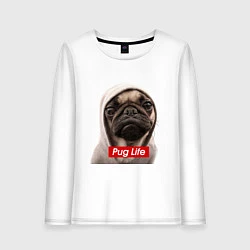 Женский лонгслив Pug life