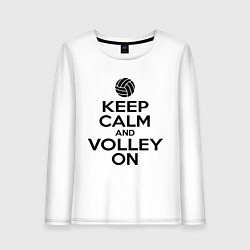 Лонгслив хлопковый женский Keep Calm & Volley On, цвет: белый