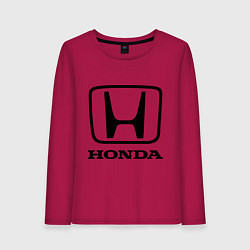 Лонгслив хлопковый женский Honda logo, цвет: маджента