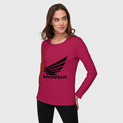 Лонгслив хлопковый женский Honda Motor, цвет: маджента — фото 2