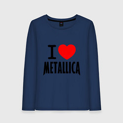 Лонгслив хлопковый женский I love Metallica, цвет: тёмно-синий