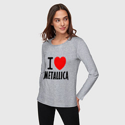 Лонгслив хлопковый женский I love Metallica, цвет: меланж — фото 2