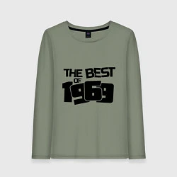 Лонгслив хлопковый женский The best of 1969, цвет: авокадо