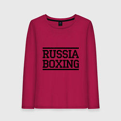 Лонгслив хлопковый женский Russia boxing, цвет: маджента