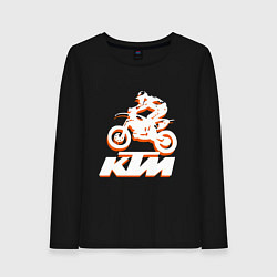 Лонгслив хлопковый женский KTM белый, цвет: черный