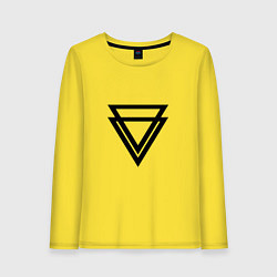 Лонгслив хлопковый женский Triangle, цвет: желтый
