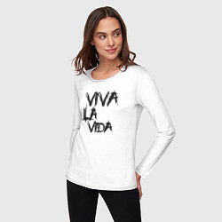 Лонгслив хлопковый женский Viva La Vida, цвет: белый — фото 2