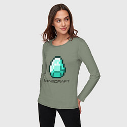 Лонгслив хлопковый женский Minecraft Diamond, цвет: авокадо — фото 2