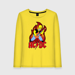 Лонгслив хлопковый женский AC/DC Homer, цвет: желтый