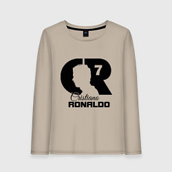 Лонгслив хлопковый женский CR Ronaldo 07, цвет: миндальный