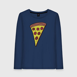Лонгслив хлопковый женский Pizza man, цвет: тёмно-синий