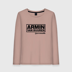 Лонгслив хлопковый женский Armin van Buuren, цвет: пыльно-розовый