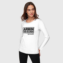Лонгслив хлопковый женский Armin van Buuren, цвет: белый — фото 2
