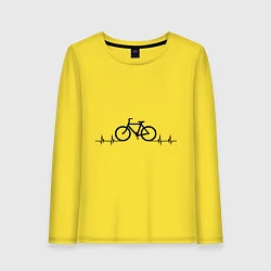 Лонгслив хлопковый женский Велоспорт, цвет: желтый