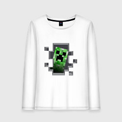 Лонгслив хлопковый женский Creeper Inside, цвет: белый