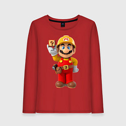 Лонгслив хлопковый женский Super Mario, цвет: красный