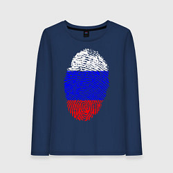 Лонгслив хлопковый женский Отпечаток России, цвет: тёмно-синий