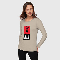 Лонгслив хлопковый женский Ali by boxcluber, цвет: миндальный — фото 2