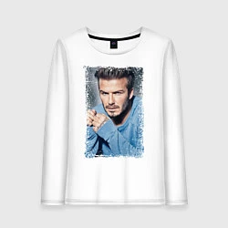 Лонгслив хлопковый женский David Beckham: Portrait, цвет: белый