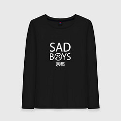 Лонгслив хлопковый женский SAD BOYS, цвет: черный