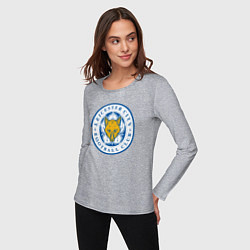 Лонгслив хлопковый женский Leicester City FC, цвет: меланж — фото 2