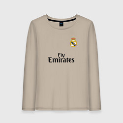 Лонгслив хлопковый женский Real Madrid: Fly Emirates, цвет: миндальный