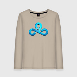 Лонгслив хлопковый женский Cloud9 Foil Металлический эффект, цвет: миндальный