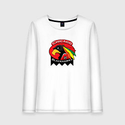 Лонгслив хлопковый женский Chicago Blackhawks Hockey, цвет: белый
