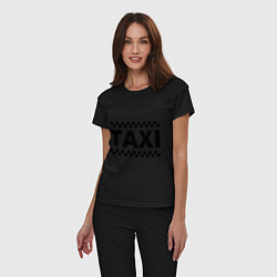 Пижама хлопковая женская Taxi цвета черный — фото 2