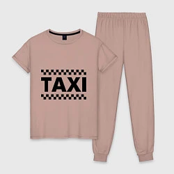 Пижама хлопковая женская Taxi, цвет: пыльно-розовый