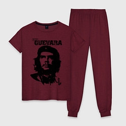 Пижама хлопковая женская Che Guevara, цвет: меланж-бордовый