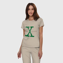 Пижама хлопковая женская The X-files, цвет: миндальный — фото 2