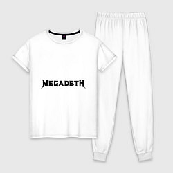 Пижама хлопковая женская Megadeth, цвет: белый