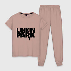 Пижама хлопковая женская Linkin Park, цвет: пыльно-розовый