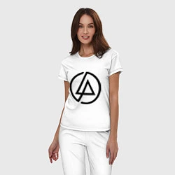 Пижама хлопковая женская Linkin Park: Sybmol, цвет: белый — фото 2