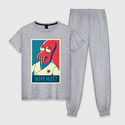 Пижама хлопковая женская Zoidberg: Why not?, цвет: меланж