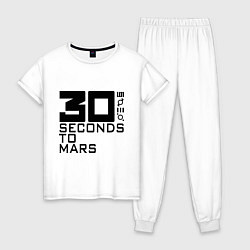 Пижама хлопковая женская 30 Seconds To Mars, цвет: белый