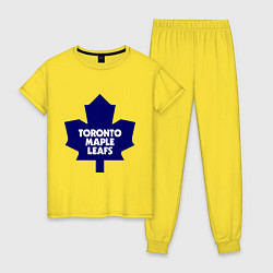 Пижама хлопковая женская Toronto Maple Leafs, цвет: желтый