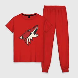 Пижама хлопковая женская Phoenix Coyotes, цвет: красный